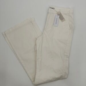 Outerknown Pants Womens 2 White Cream Wide Leg Flare High Rise Casual New